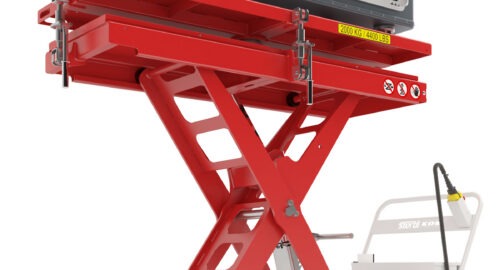 Neuer Hubtisch für Batterien und Achsen von E-Trucks